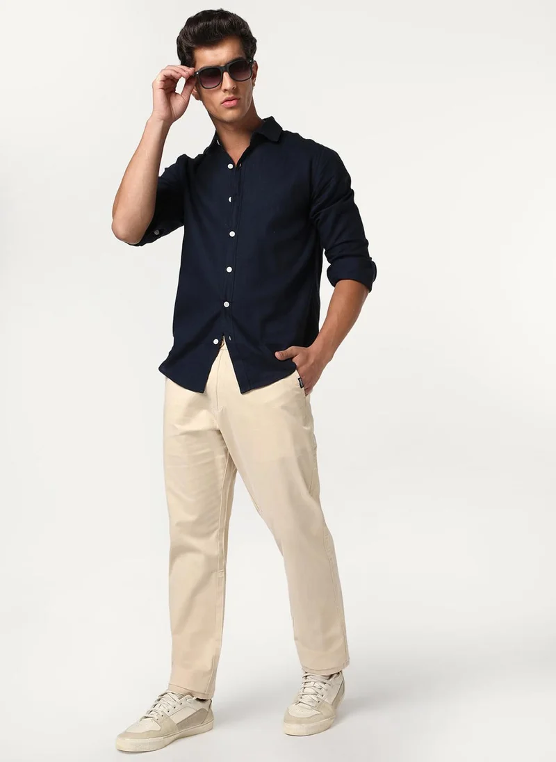 Urbano Fashion  Urbano Fashion Men's Cream Straight Fit Mid Rise Cotton Casual Chinos Trousers Stretch for Men | Best Price UAE